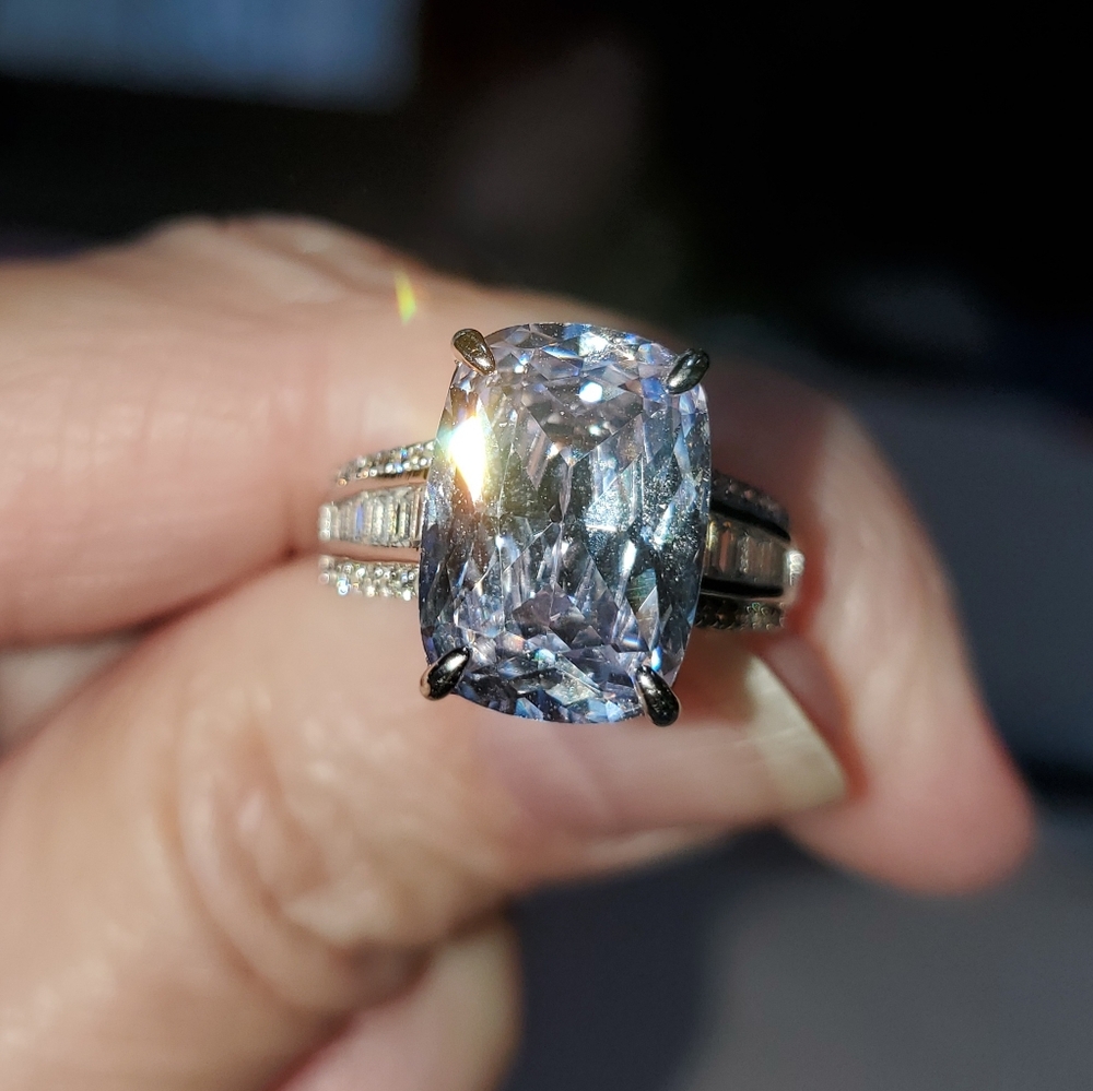 NWOT Sterling silver emerald cut CZ size 5 3/4 ring.